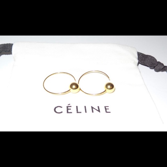 Celine Phoebe Philo Céline DOT SMALL HOOP EARRINGS